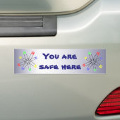 虹安全ピンの団結の青い黄色緑 バンパーステッカー (車上)