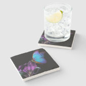 虹彩と蝶 ストーンコースター (横)