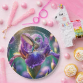 虹彩に浸かるハミングバード ペーパープレート (パーティー)