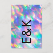 虹彩のウルトラモダン モノグラム ウェディング エンクロージャーカード (裏面)