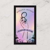 虹彩のホログラフィックビューティーメイクアップアーティストラグジュアリー 名刺 (正面)