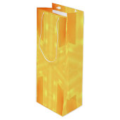 虹彩の明るい黄色とライン ワインギフトバッグ (正面アングル)