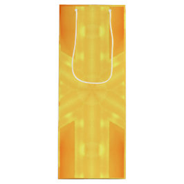 虹彩の明るい黄色とライン ワインギフトバッグ