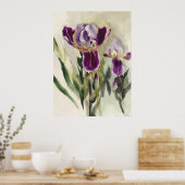 虹彩の水絵画色 ポスター (キッチン)