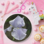 虹彩の花と雨粒 ペーパープレート (パーティー)