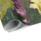 虹彩の花イエローホワイトひげのあるフローラ ラッピングペーパー (ロールコーナー)