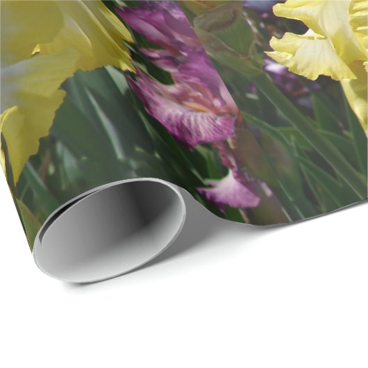 虹彩の花イエローホワイトひげのあるフローラ ラッピングペーパー (ロールコーナー)