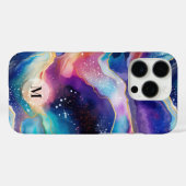 虹彩カラフルグリッターテクスモノグラム Case-Mate iPhoneケース (裏面 (横))