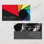 虹彩カラーのカメラ絞り フォトグラファー用 名刺 (正面/裏面)