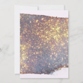 虹彩パープルゴールドグリッター シックウェディング 招待状 (裏面)