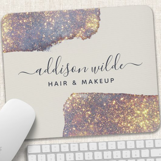 虹彩パープルゴールドグリッター マウスパッド