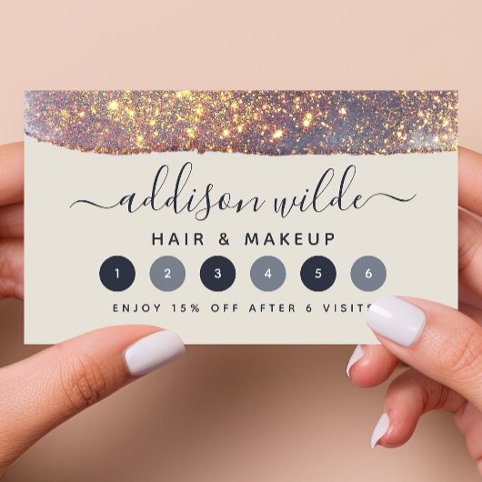 虹彩パープルゴールドグリッター ロイヤリティカード