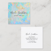 虹彩フェイク詳細及びフェイク金ゴールド箔 スクエア名刺 (正面/裏面)