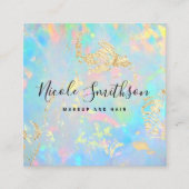 虹彩フェイク詳細及びフェイク金ゴールド箔 スクエア名刺 (正面)