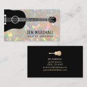 虹彩効果のギタフェイクーシルエット 名刺 (正面/裏面)