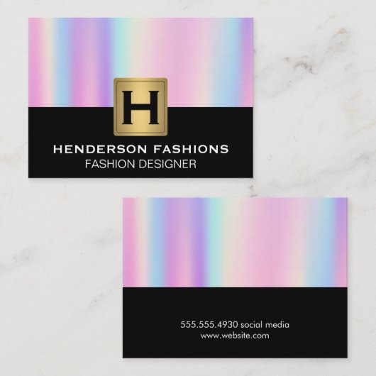 虹彩勾配 |モノグラム 名刺 (正面/裏面)