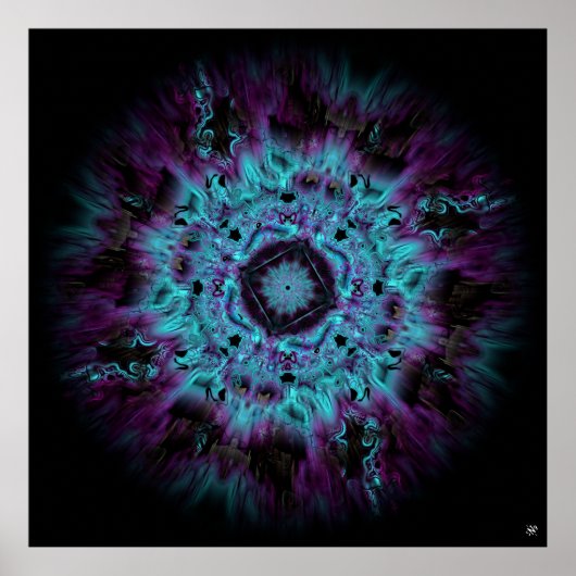 虹彩星雲 – カラフル抽象芸術パターンv3 ポスター (正面)