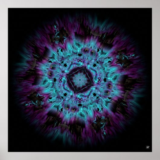 虹彩星雲 – カラフル抽象芸術パターンv3-1 ポスター (正面)