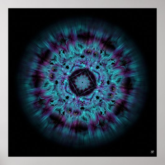 虹彩星雲 – カラフル抽象芸術パターンv6 ポスター (正面)