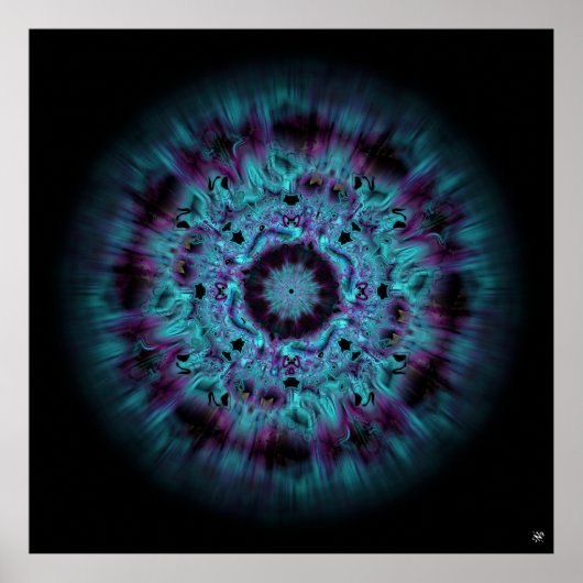 虹彩星雲 – カラフル抽象芸術パターンv7 ポスター (正面)
