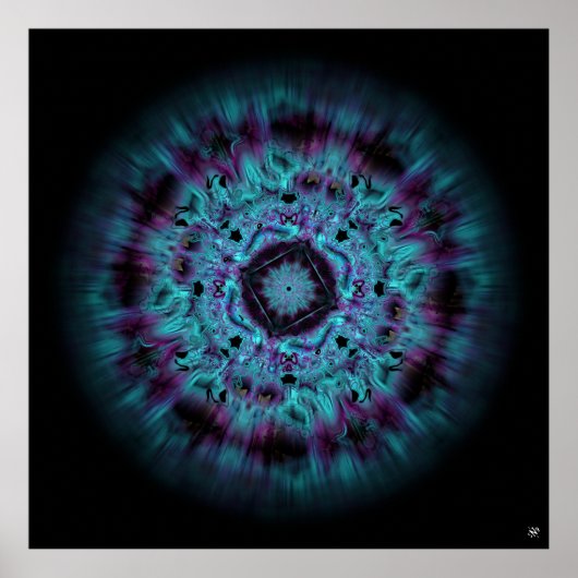 虹彩星雲 – カラフル抽象芸術パターンv7.1 ポスター (正面)