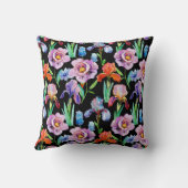 虹彩牡丹水彩花模様 クッション (裏面)