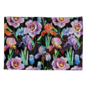 虹彩牡丹水彩花模様 枕カバー (裏面)