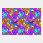 虹彩状液体クロム効果デザイン ラッピングペーパーシート (正面2)