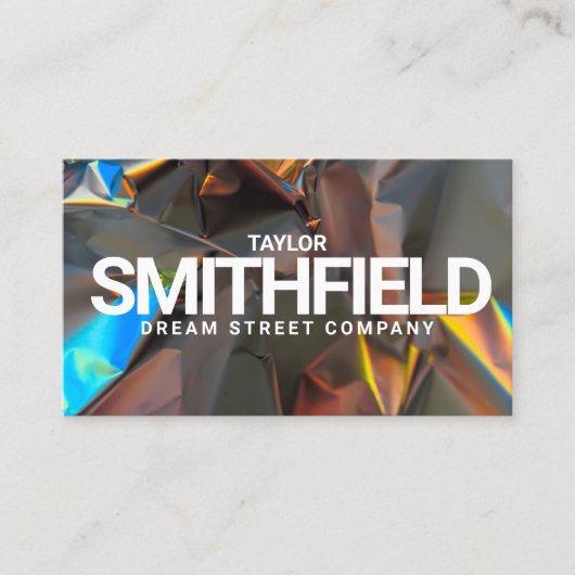 虹彩状箔ホログラフィモダンー 名刺 (正面)
