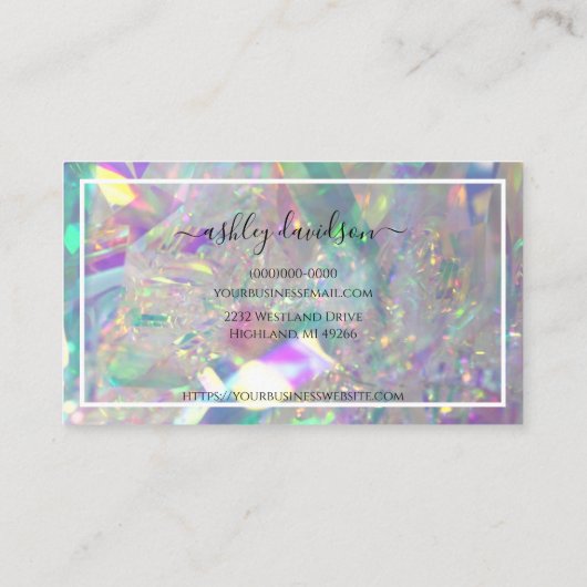 虹彩結晶 |ネイリスト 名刺 (裏面)