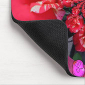 虹彩色の赤いバラ"ハッピーバレンタイン"アートプリント/ マウスパッド (コーナー)