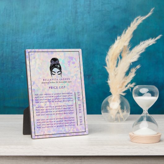 虹彩色アップドホログラフィックまつげサービス価格 フォトプラーク (側面)