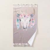 虹彩色パールボホシックスカルグラムフローラホーン バスタオルセット (ハンドタオル)