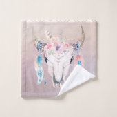 虹彩色パールボホシックスカルグラムフローラホーン バスタオルセット (ウォッシュタオル)