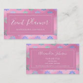 虹彩色フォイルバラ金ゴールドパステルフローラ 名刺 (正面/裏面)