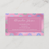 虹彩色フォイルバラ金ゴールドパステルフローラ 名刺 (裏面)