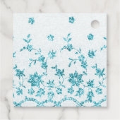 虹彩色ホワイトローズアンドティール（緑がかった色）レース フェイバータグ (裏面)