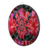 虹彩色レッドローゼハッピーバレンタインアートプリント ダーツボード (正面右)