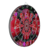 虹彩色レッドローゼハッピーバレンタインアートプリント ダーツボード (正面左)