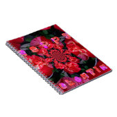 虹彩色レッドローゼハッピーバレンタインアートプリント ノートブック (右側)