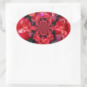虹彩色レッドローゼハッピーバレンタインアートプリント 楕円形シール (バッグ)