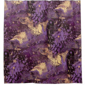 虹彩金ゴールドインクの渦巻き シャワーカーテン (正面)