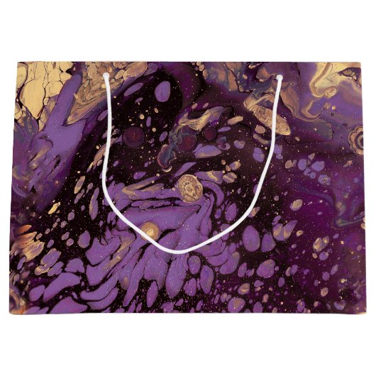 虹彩金ゴールドインクの渦巻き ラージペーパーバッグ (正面)