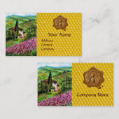 虹彩、花畑、はちみつ蜂ワックスシール、養蜂家 名刺 (正面/裏面)