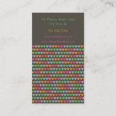 虹愛ハートのおもしろいのカラフルなプロフィールカード 名刺 (裏面)