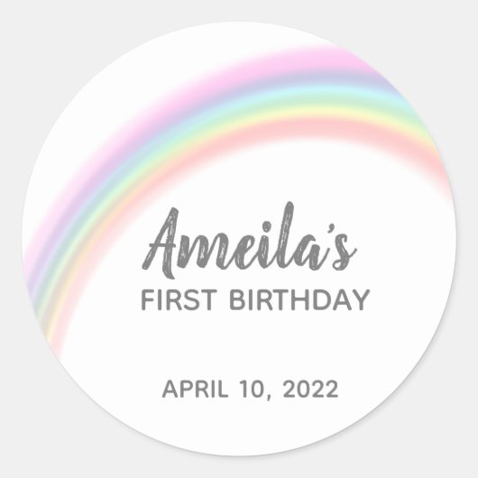 虹感謝していのステッカー ラウンドシール (正面)