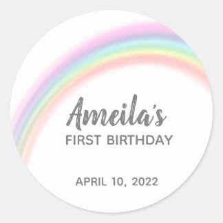 虹感謝していのステッカー ラウンドシール