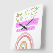虹教えはハート スクエア壁時計 (傾斜)