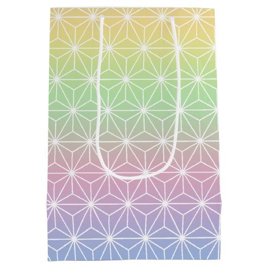 虹朝きらめくの羽幾何学模様 ミディアムペーパーバッグ (裏面)