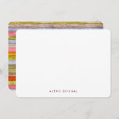 虹木目文具素朴パーソナライズされた ノートカード (正面/裏面)